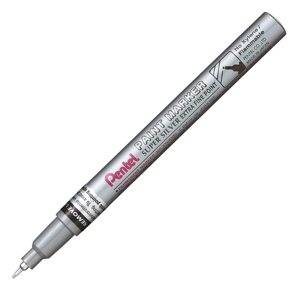 MD_77224 Marcatore Paint Marker Linea Amiko - punta extra fine 0,60mm - argento - Pentel - immagine 1