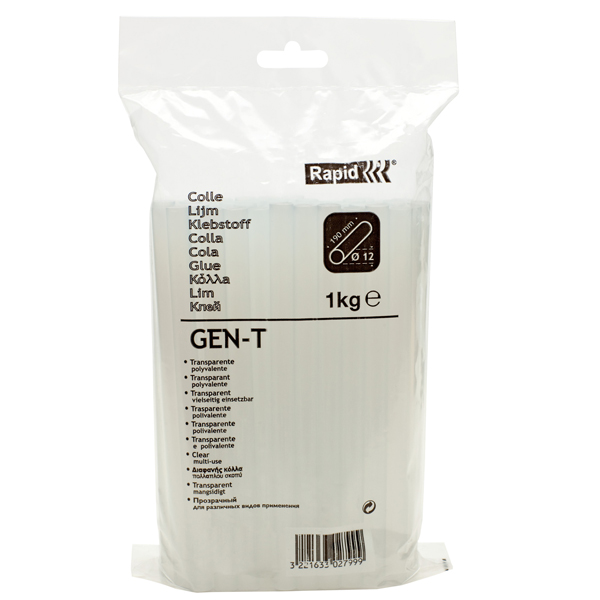 MD_77254 Colla termofusibile - diametro 12 mm - lunghezza 19 cm - 1 kg - trasparente - Rapid - immagine 1