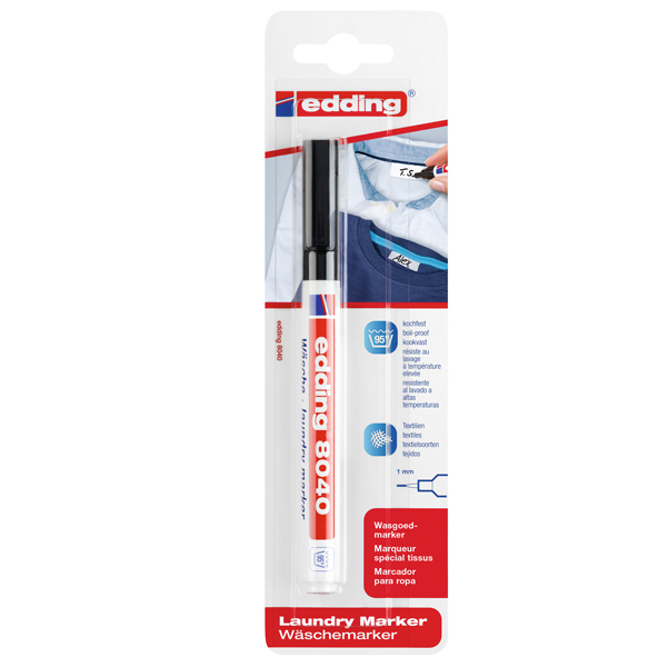 MD_77282 Marcatore permanente per tessuti 8040 - punta 1,0mm - nero - Edding - immagine 1