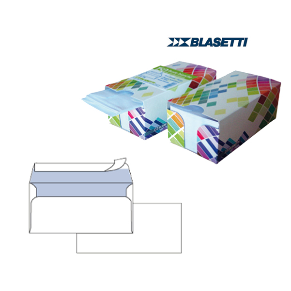 MD_77284 Busta Mailpack - senza finestra - strip adesivo - 11 x 23 cm - 90 gr - bianco - Blasetti - dispenser 150 pezzi - immagine 1