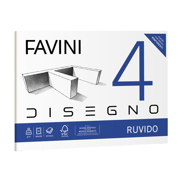MD_79335 Album Favini 4 - 24 x 33 cm - 220 gr - 20 fogli - ruvido - Favini - immagine 1