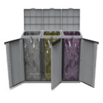 Contenitore EcoCab 3 per raccolta differenziata - 102x39x88,7 cm - 3 portasacco da 110 L ciascuno - Terry