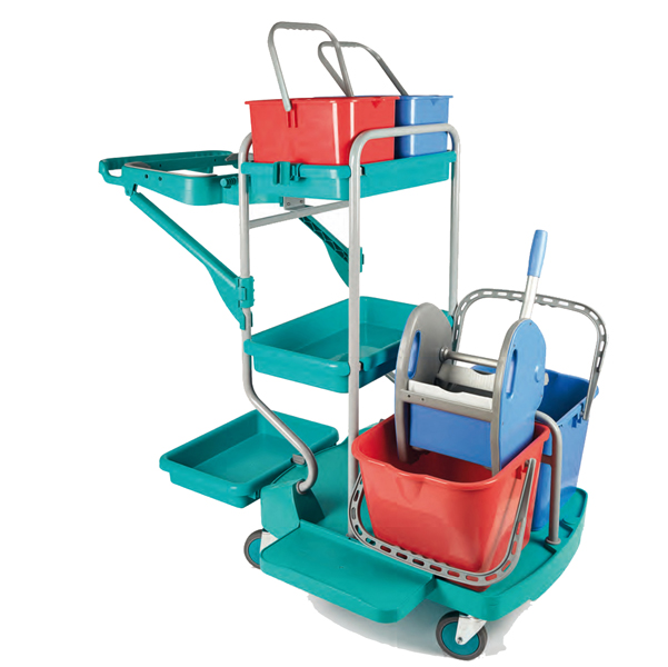 0466_wet floor Carrello per pulizie professionali Evolution - 48 L - 67,5 x119 x115 cm - PerfettoFactory - immagine 1