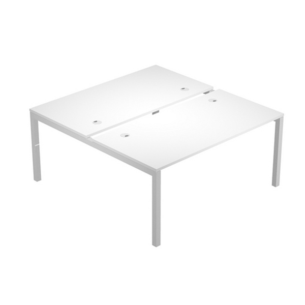MD_79906 Scrivania Agorà a 2 postazioni contrapposte - 180 x 168 x 72,5 cm - bianco - immagine 1