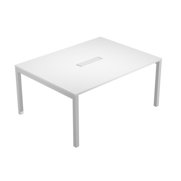 MD_79926 Tavolo riunioni Agorà - 6 posti - 160 x 120 x 72,5 cm - bianco - immagine 1