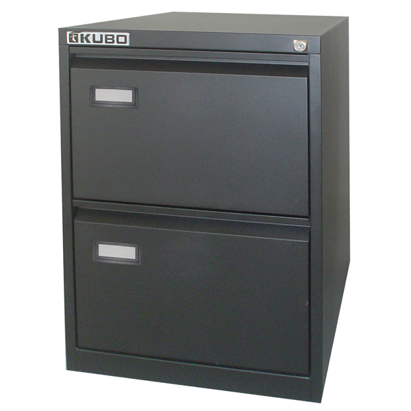 MD_80121 Classificatore Kubo - per cartelle sospese - 2 cassetti - 46 x 62 x 70 cm - nero - Bertesi - immagine 1