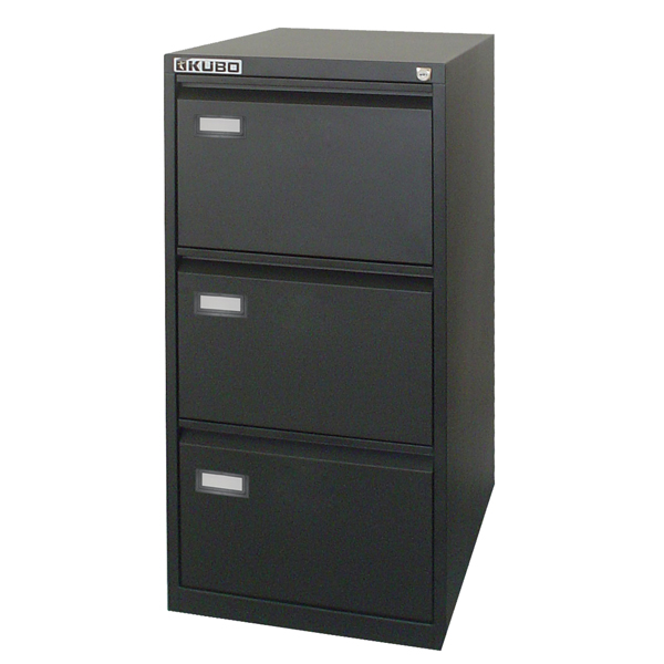 MD_80124 Classificatore Kubo - per cartelle sospese - 3 cassetti - 46 x 62 x 101 cm - nero - Bertesi - immagine 1
