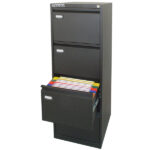 Classificatore Kubo - per cartelle sospese - 4 cassetti - 46 x 62 x 132 cm - nero - Bertesi