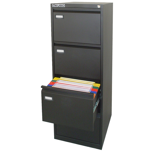 MD_80127 Classificatore Kubo - per cartelle sospese - 4 cassetti - 46 x 62 x 132 cm - nero - Bertesi - immagine 1