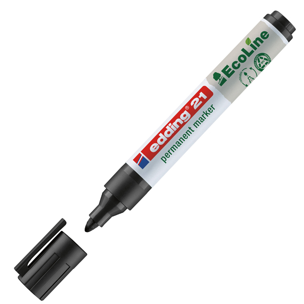 MD_80192 Marcatore permanente 21 Ecoline - punta conica - da 1,5 a 3 mm - nero - Edding - immagine 1