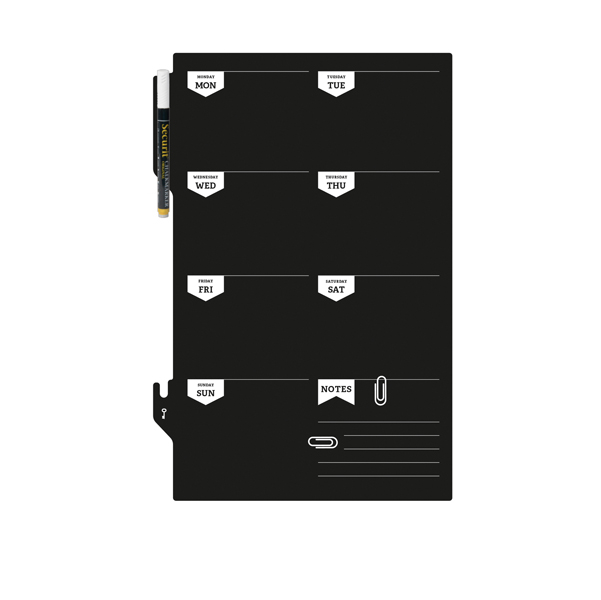 MD_80264 Lavagna da parete Weekplanner - 30 x 45 cm - nero - Securit - immagine 1