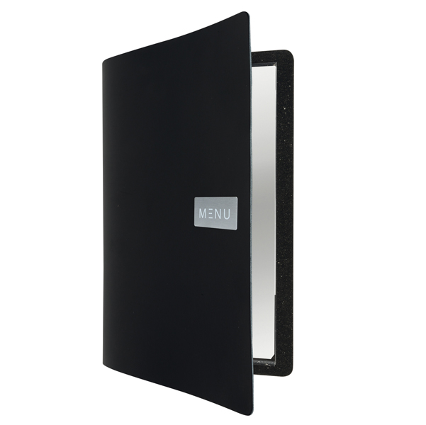 MD_80316 Portamenù Royal - 1 inserto doppio incluso - A4 - 24 x 33 cm - nero - Securit - immagine 1