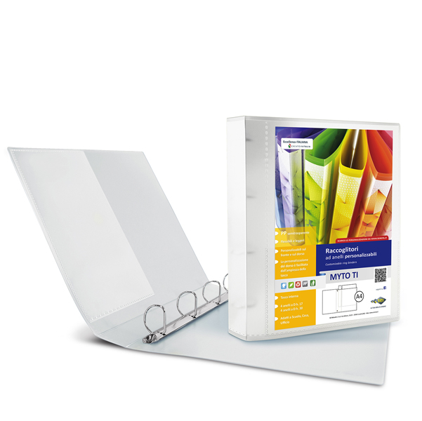MD_80383 Raccoglitore personalizzabile Myto TI - 22 x 30 cm - 4 anelli a D 17 mm - dorso 2,5 cm - neutro - Sei Rota - immagine 1