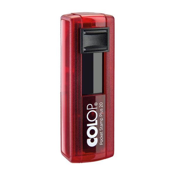 MD_80452 Timbro Pocket Stamp Plus 20 - 14 x 38 mm - 4 righe - autoinchiostrante - rosso rubino - Colop - immagine 1