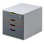 Cassettiera Varicolor Safe - 28 x 29,2 x 35,6 cm - 4 cassetti - con serratura - Durable