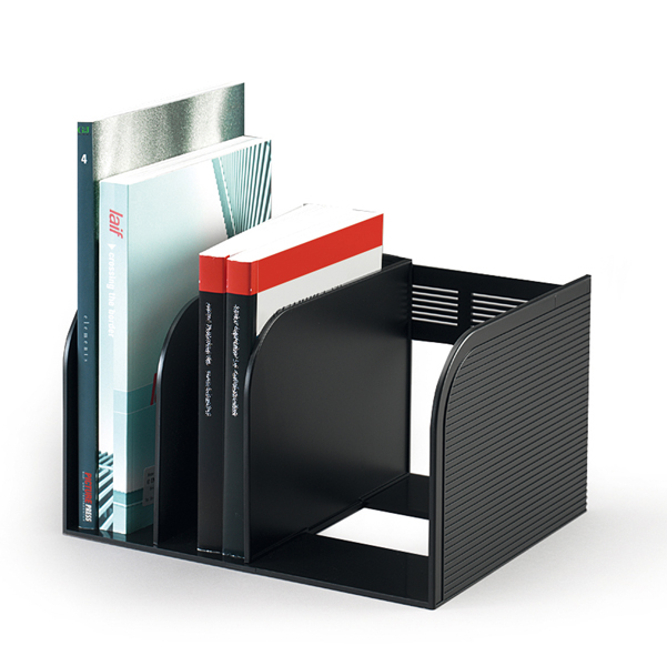 Ideal 019 Portariviste Optimo - scomparti regolabili - 30 x 25 x 18 cm - nero - Durable - immagine 1