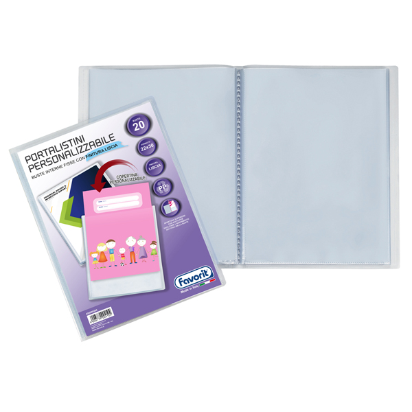 MD_80545 Portalistini personalizzabile Premium - liscio - 22x30 cm - 20 buste - trasparente - Favorit - immagine 1