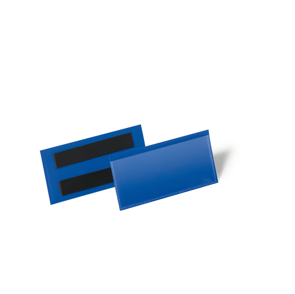 MD_80643 Buste identificative magnetiche - 100 x 38 mm - blu - Durable - conf. 50 pezzi - immagine 1