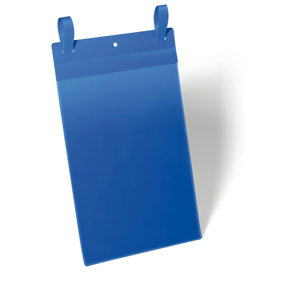 MD_80654 Buste identificative - con fascette di aggancio - A4 verticale - blu - Durable - conf. 50 pezzi - immagine 1