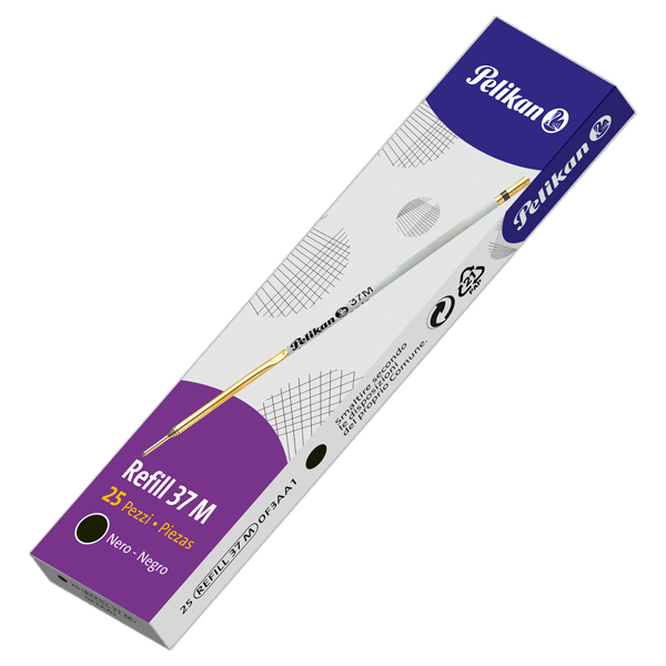 MD_81866 Refill sfera 37 - punta media - nero - Pelikan - conf. 25 pezzi - immagine 1