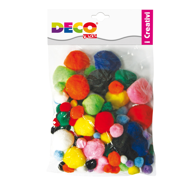 MD_82007 Pompon - colori assortiti - Deco - busta 40 pezzi - immagine 1