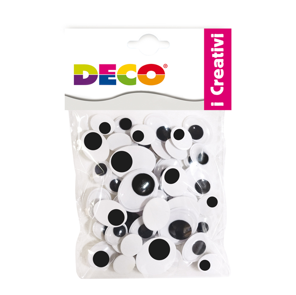 MD_82012 Occhietti adesivi ovali - misure assortite ovali - Deco - busta 50 pezzi - immagine 1