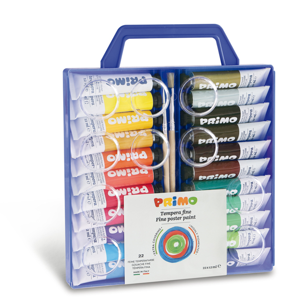 MD_82093 Tubi tempera - 12 ml - colori assortiti - Primo - astuccio 22 pezzi - immagine 1