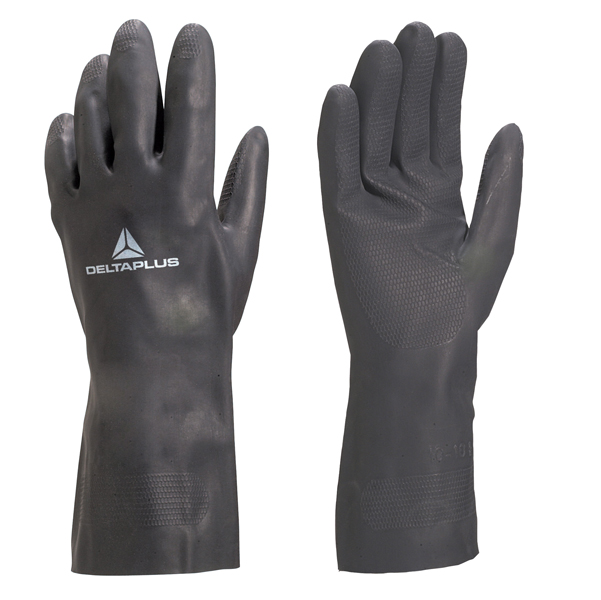 MD_82101 Guanti per protezione chimica VE509 - neoprene floccato cotone - taglia 09/10 - nero - Deltaplus - immagine 1