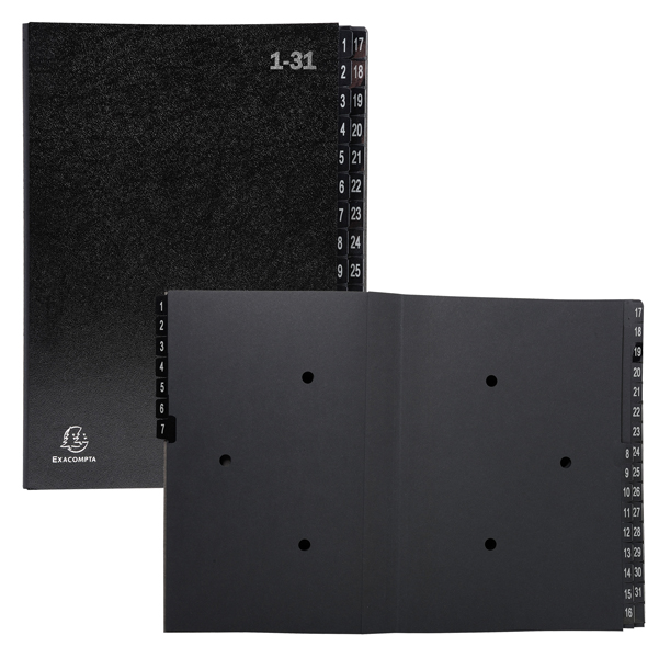 MD_82456 Classificatore numerico 1/31 Ordonator - 25x33 cm - nero - Exacompta - immagine 1