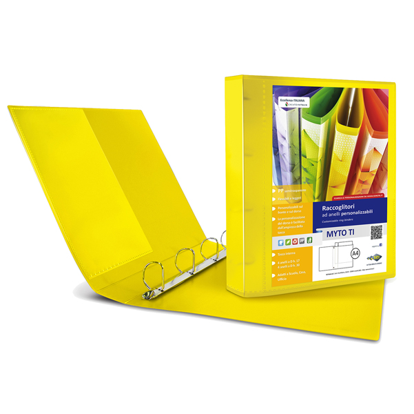 MD_82720 Raccoglitore personalizzabile Myto TI - 22 x 30 cm - 4 anelli a D 17 mm - dorso 2,5 cm - giallo - Sei Rota - immagine 1