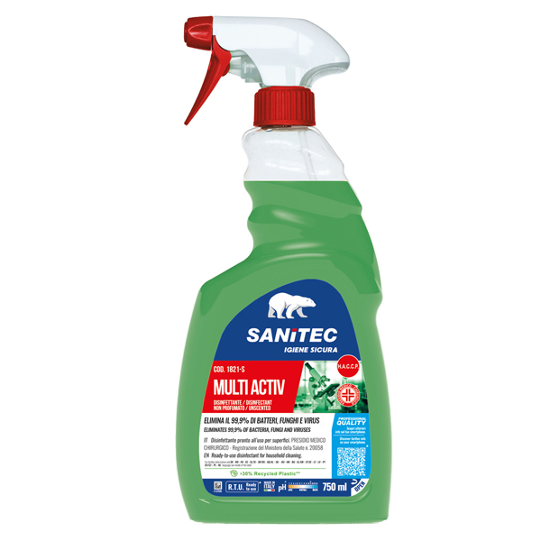 MD_82744 Sgrassatore disinfettante Multi Activ - trigger 750 ml - non profumato - Sanitec - immagine 1