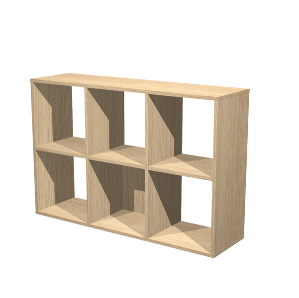 MD_82837 Libreria casellario Rainbow - 6 caselle - 104,1x29,2x69,8 cm - rovere - immagine 1