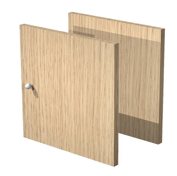 MD_82841 Coppia antine per libreria Rainbow - 32,2x32,1 cm - rovere - immagine 1