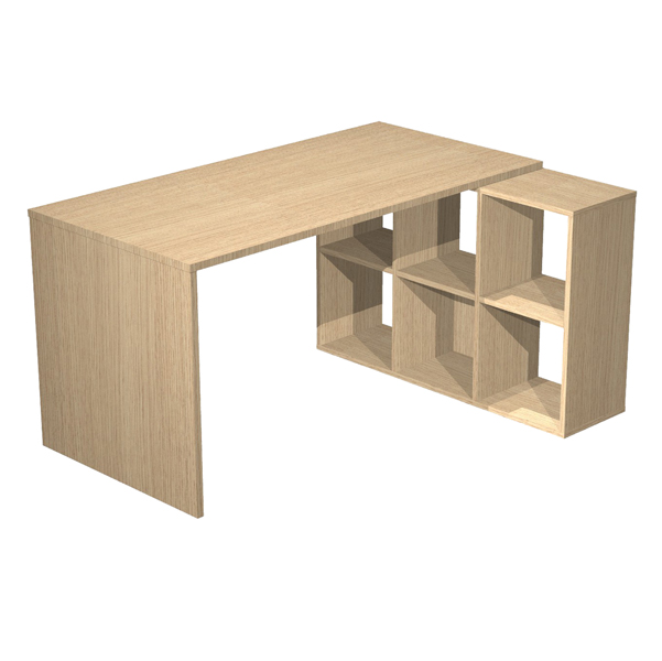 MD_82844 Postazione Home-Office - 6 caselle - 140 x 104 x 72,4 cm - rovere - immagine 1