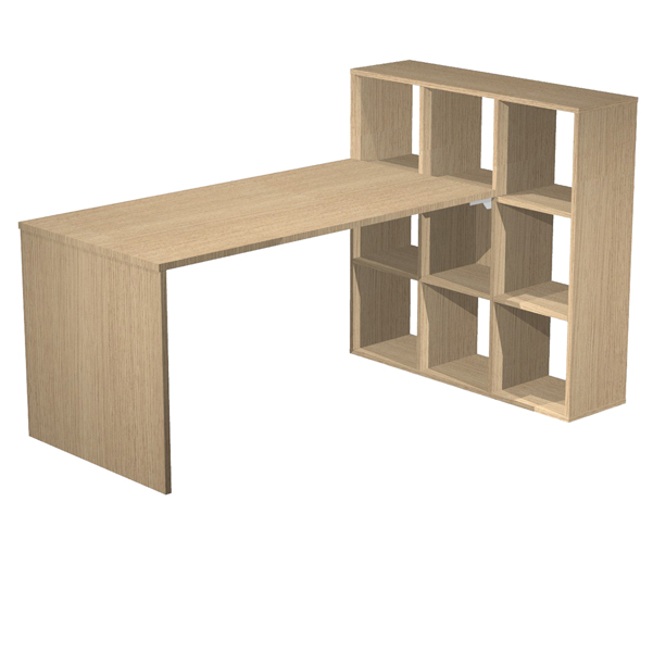 MD_82845 Postazione Home-Office - 9 caselle - 169 x 104 x 104 cm - rovere - immagine 1