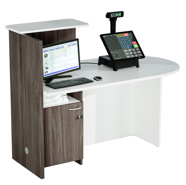 MD_82913 Reception concept - destra - 145 x 83 x 117 cm - bianco/frassino toscano - immagine 1
