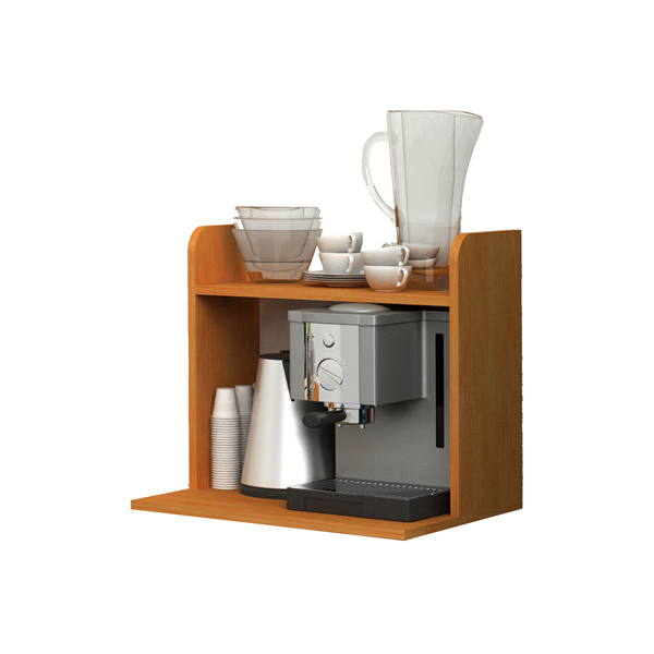 MD_82932 Sopralzo angolo Ristoro - punto caffè - 59,8 x 24 x 50 cm - bianco/noce chiaro - immagine 1