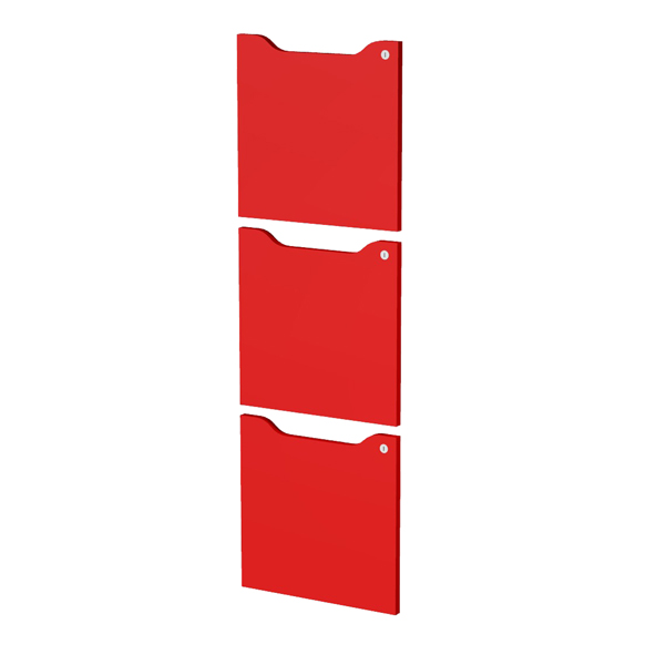 MD_82942 Set 3 ante per casellari Maxi Rainbow - con serratura - 36,8 x 36,8 cm - rosso - immagine 1
