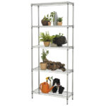 Kit scaffale Archimede Outdoor - 5 ripiani - 36 x 90 x 177 cm - acciaio zincato - cromato - Serena Group