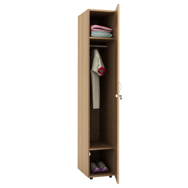 MD_83022 Armadio guardaroba - 1 anta - 33 x 52 x 185 cm - noce chiaro - immagine 1