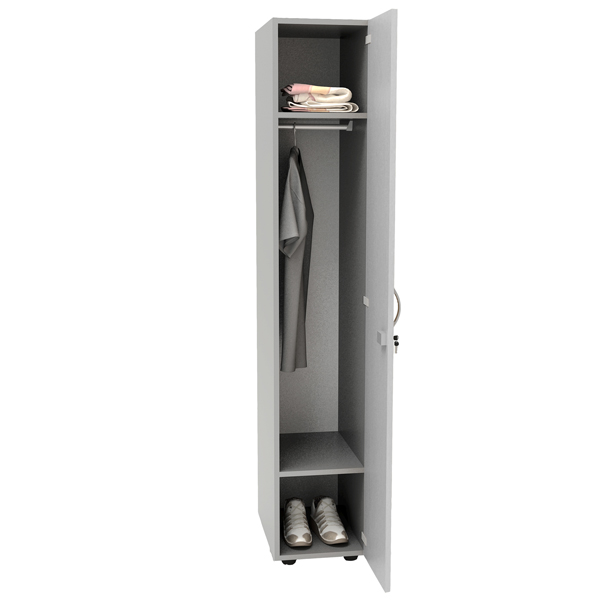 MD_83023 Armadio guardaroba - 1 anta - 33 x 52 x 185 cm - grigio - immagine 1