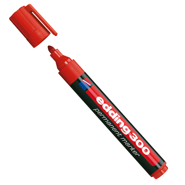 MD_83078 Marcatore permanente 300 - punta conica - da 1,5 a 3 mm - rosso - Edding - immagine 1