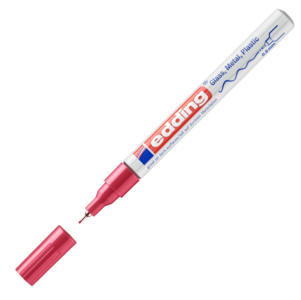 MD_83091 Marcatore permanente a vernice 780 - punta tonda extra fine - 0,8 mm - rosso - Edding - immagine 1