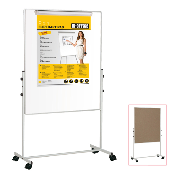 MD_83320 Lavagna Duo a doppia superficie (bianca/sughero) - 100 x 100 cm - Bi-Office - immagine 1