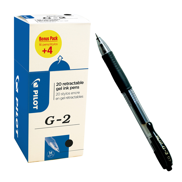 MD_83327 Roller gel a scatto G 2 - punta 0,7mm - nero - Pilot - conf. 16 + 4 pezzi - immagine 1