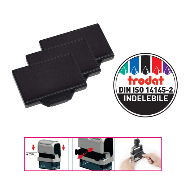 MD_83430 Tampone di ricambio 6/56 - nero - Trodat - conf. 3 pezzi - immagine 1