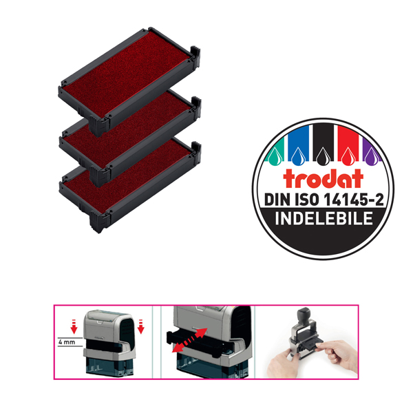 MD_83441 Tampone di ricambio 6/4912 - rosso - Trodat - conf. 3 pezzi - immagine 1