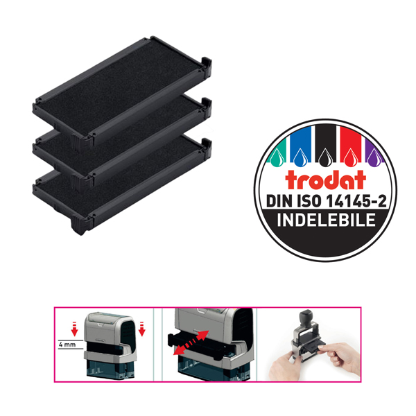 MD_83442 Tampone di ricambio 6/4915 - nero - Trodat - conf. 3 pezzi - immagine 1