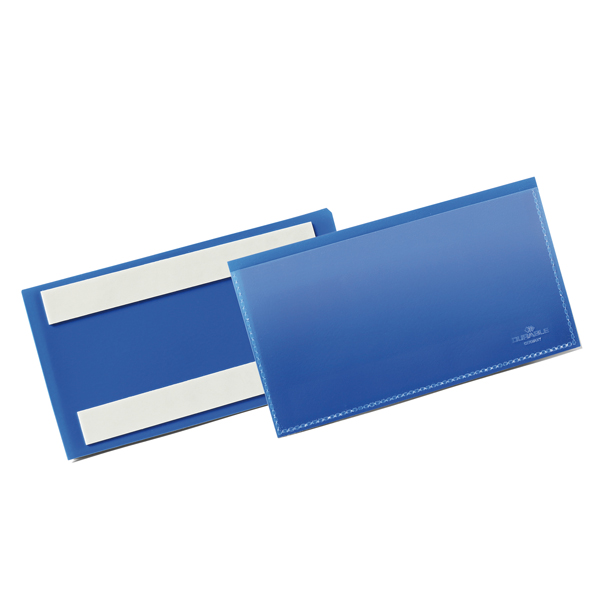 MD_83500 Buste identificative - con bande adesive - 150 x 67 mm - blu - Durable - conf. 50 pezzi - immagine 1