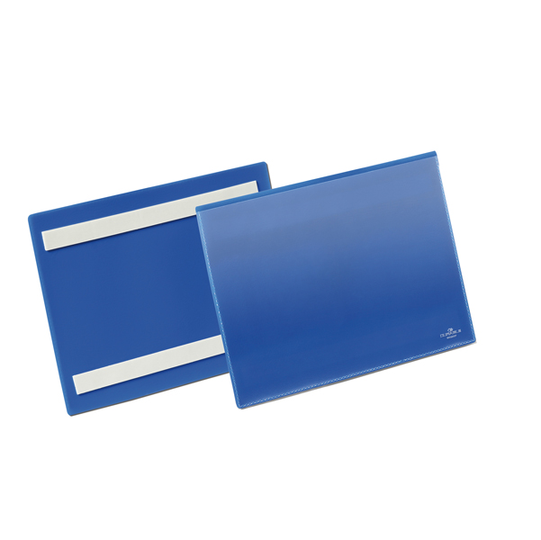 MD_83501 Buste identificative - con bande adesive - A5 orizzontale - blu - Durable - conf. 50 pezzi - immagine 1